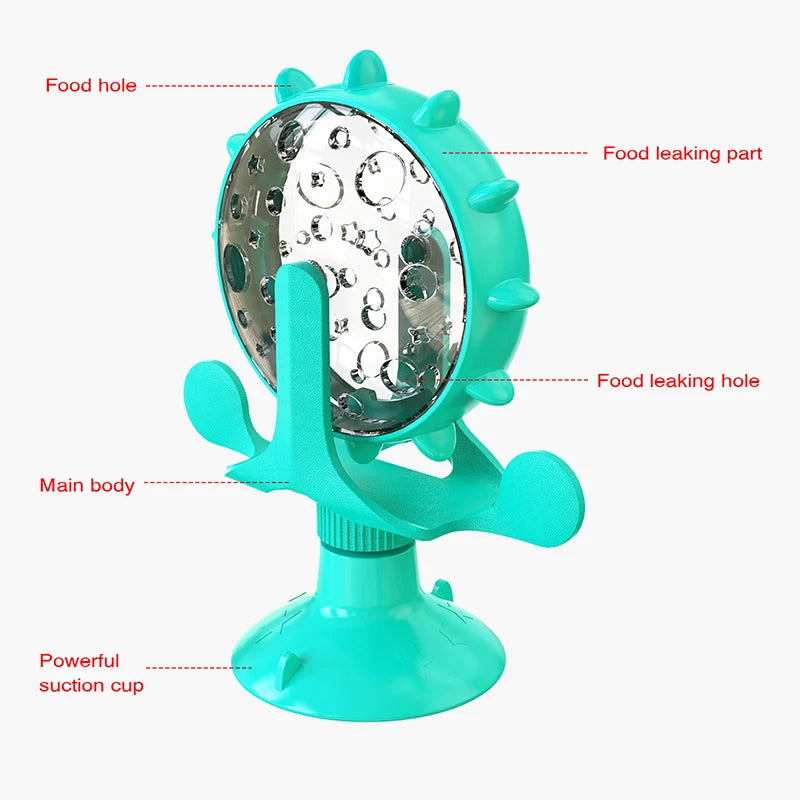 Dog Cat Feeding Interactive Wheel Toys Pet Leaking Food Training Ball Slow Dog Feeder Funny Dog Wheel Pet Products SPINGHAR