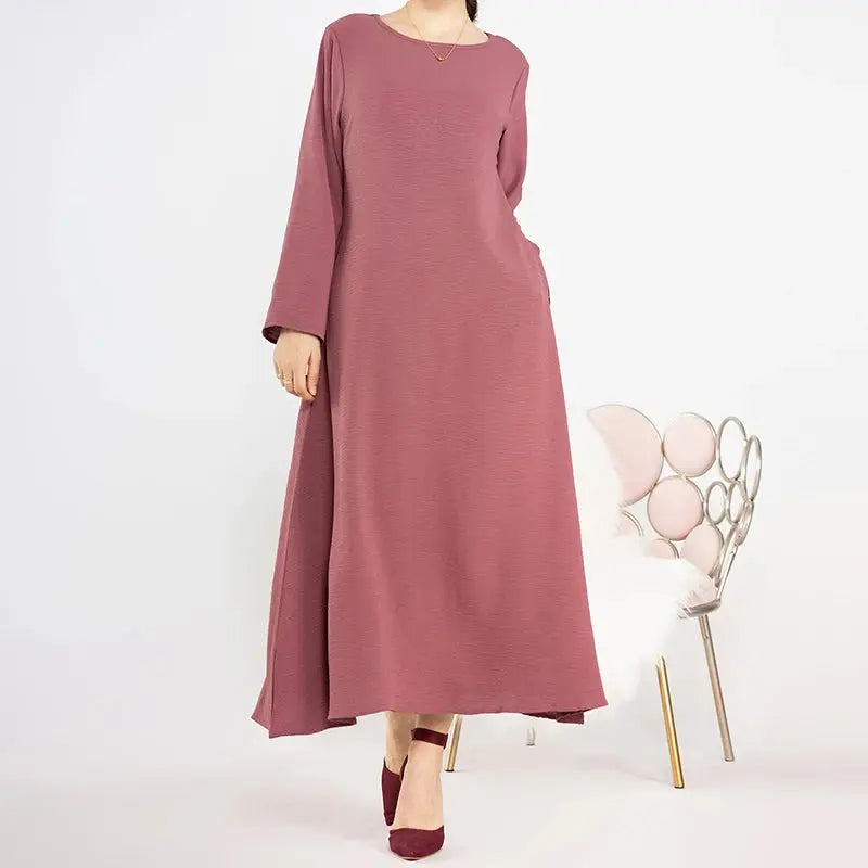 New Long Sleeve Abaya with Pockets - Jazz Crepe EID Dress - SPINGHAR