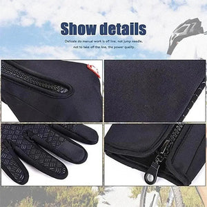 Men’s Winter Gloves: Waterproof Windproof Touchscreen Zipper Gloves for Snowboard and Motorcycle Riding SPINGHAR