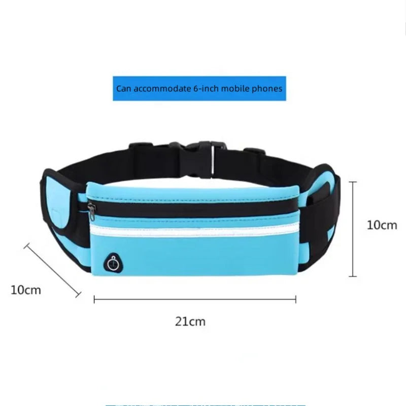 Outdoor Sports Waterproof Reflective Strip Waist Bag Mobile Phone Cycling Fitness Running Waist Bag Adjustable Elastic Strap SPINGHAR