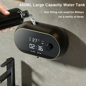 Creative Liquid Foam Soap Dispensers Time Temperature Display Human Body Induction Hand Wash Waterproof Automatic Soap Dispenser SPINGHAR