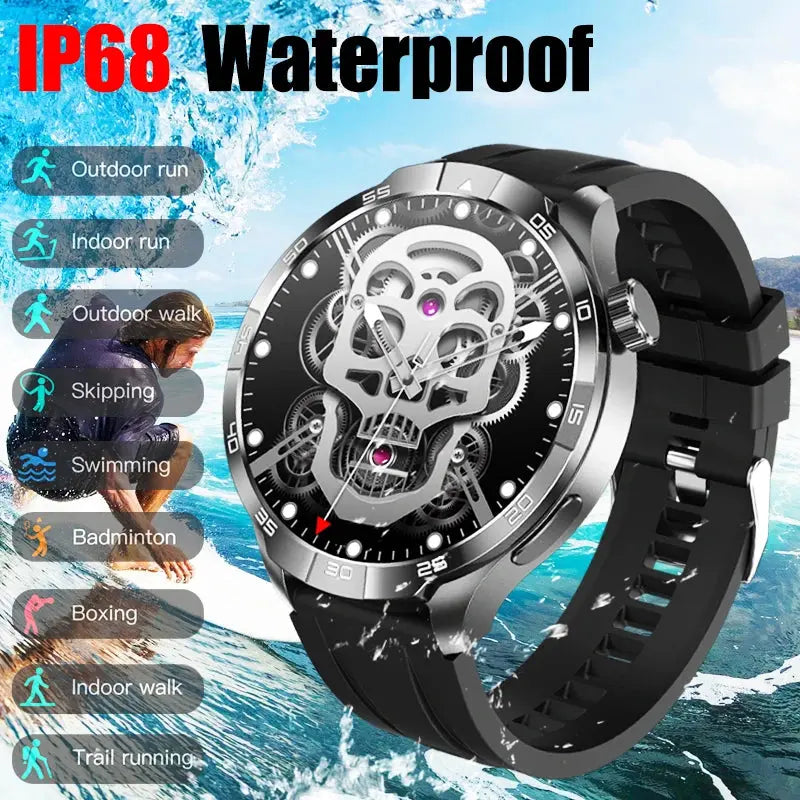 New For HUAWEI 1.85"AMOLED Screen GPS Sports Smart Watch Men NFC Compass Waterproof Watches Heart Rate Bluetooth Call Smartwatch - SPINGHAR