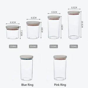 WBBOOMING 2 Different Color Sealed Ring Bottles Kitchen Storage Box Transparent Food Canister Keep Fresh New Clear Container - SPINGHAR