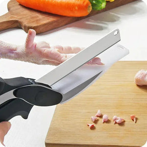 Food Scissors Vegetable Scissors 2-in-1 Smart Chopping Knife Multifunctional Kitchen Scissors knife - SPINGHAR