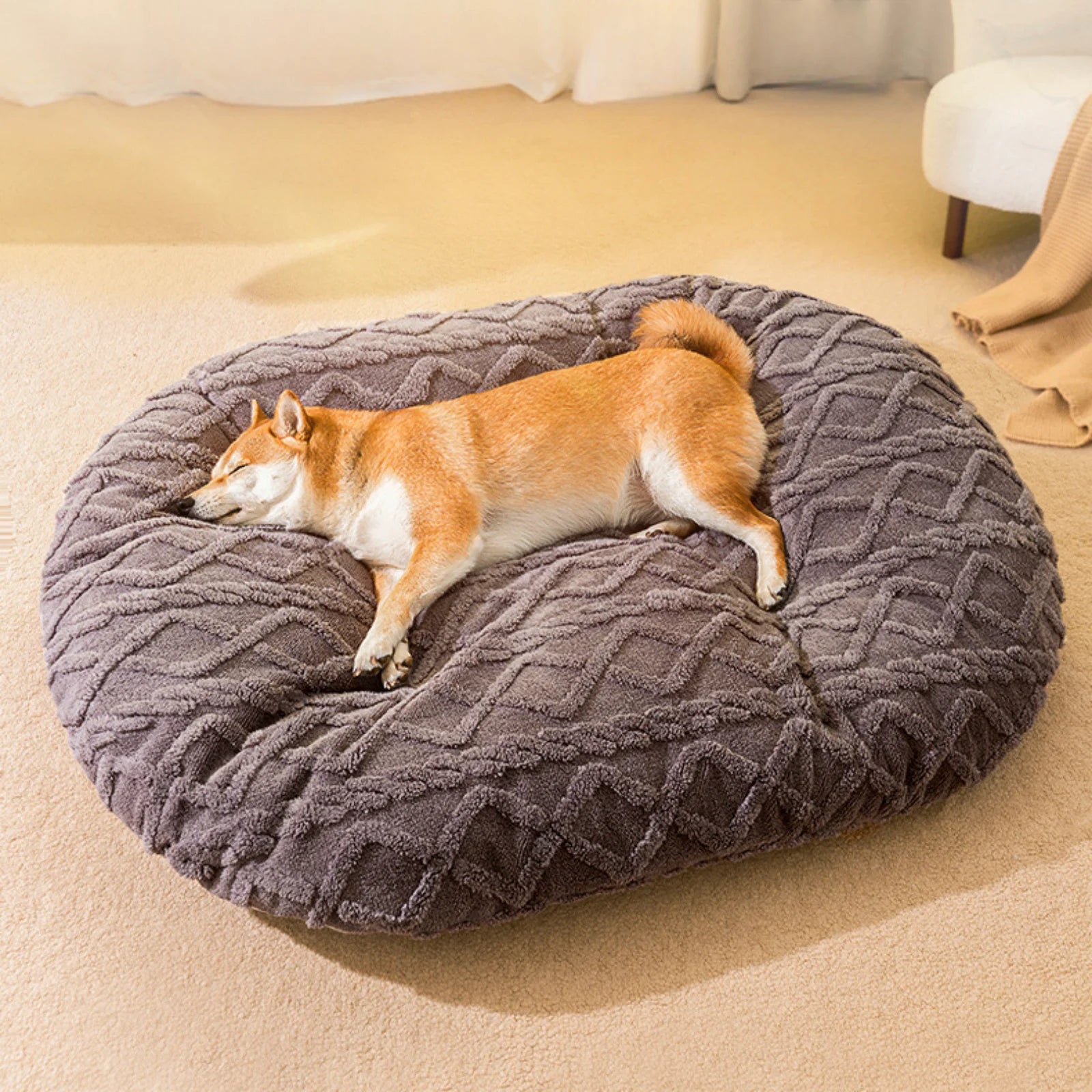 Dog Bed for Large Medium Small Dogs Sleeping Mat Non-Slip Bottom Breathable Soft Puppy Bed DurableCalming Pet Cuddler SPINGHAR