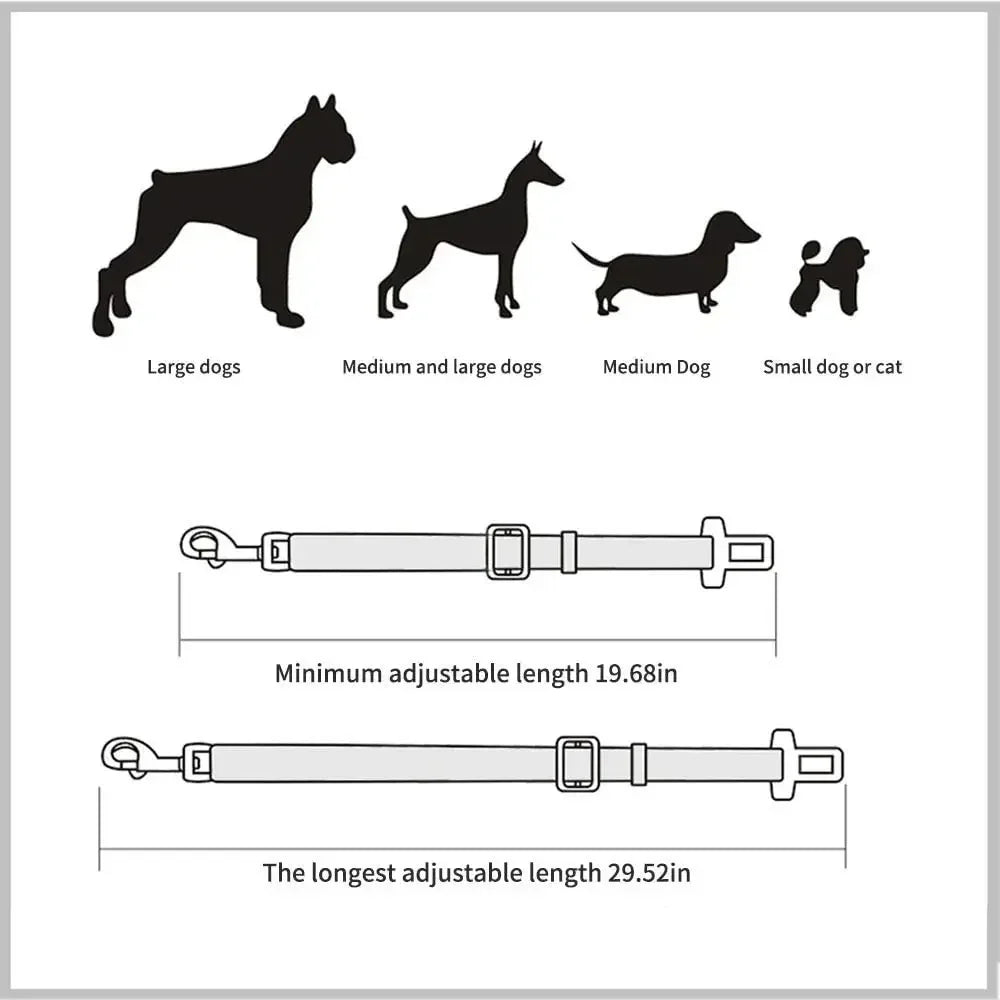 Adjustable Pet Cat Dog Car Seat  Belt Pet Seat Vehicle Dog Harness Lead Clip Safety Lever Traction Dog Collars Dog Accessoires SPINGHAR