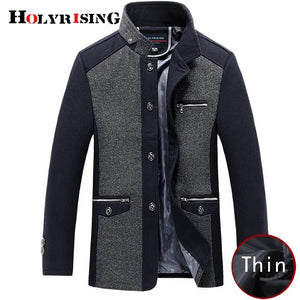 Holyrising men coat winter wool caot erkek kaban Fashion Business Thicken Slim Overcoat Jacket Male Peacoat Brand Clothes 18703 SPINGHAR