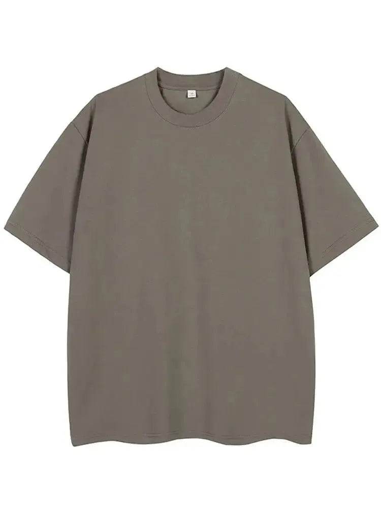 260G Heavy Cotton Oversized Summer T-Shirt for Men - Korean Fashion Short Sleeve - SPINGHAR