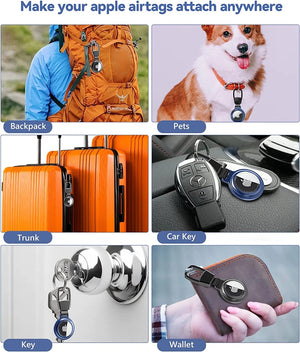 Metal Magnetic Anti-Lost Keychain Holder Case for Apple Airtag Air Tag Dog Cat Pet Collar Locator Tracker Protective Full Cover SPINGHAR