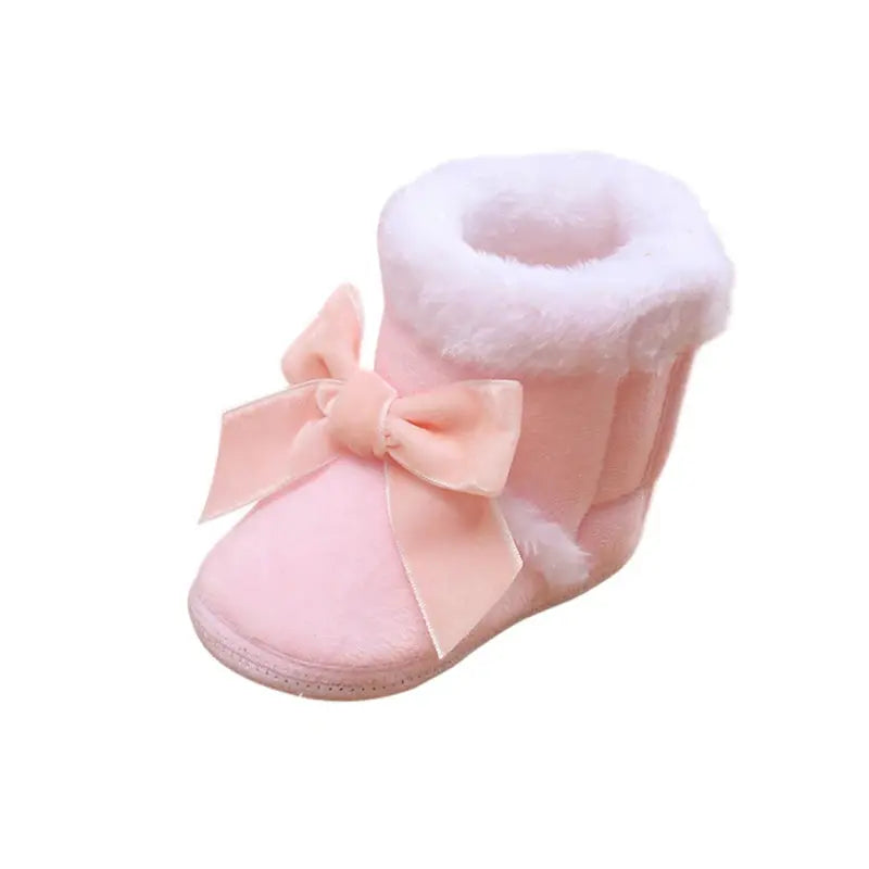 Autumn Winter  Baby Boots kids Girl Boys Winter Warm Shoes Solid Fashion Toddler Fuzzy Balls First Walkers Kid Shoes 0-18M - SPINGHAR