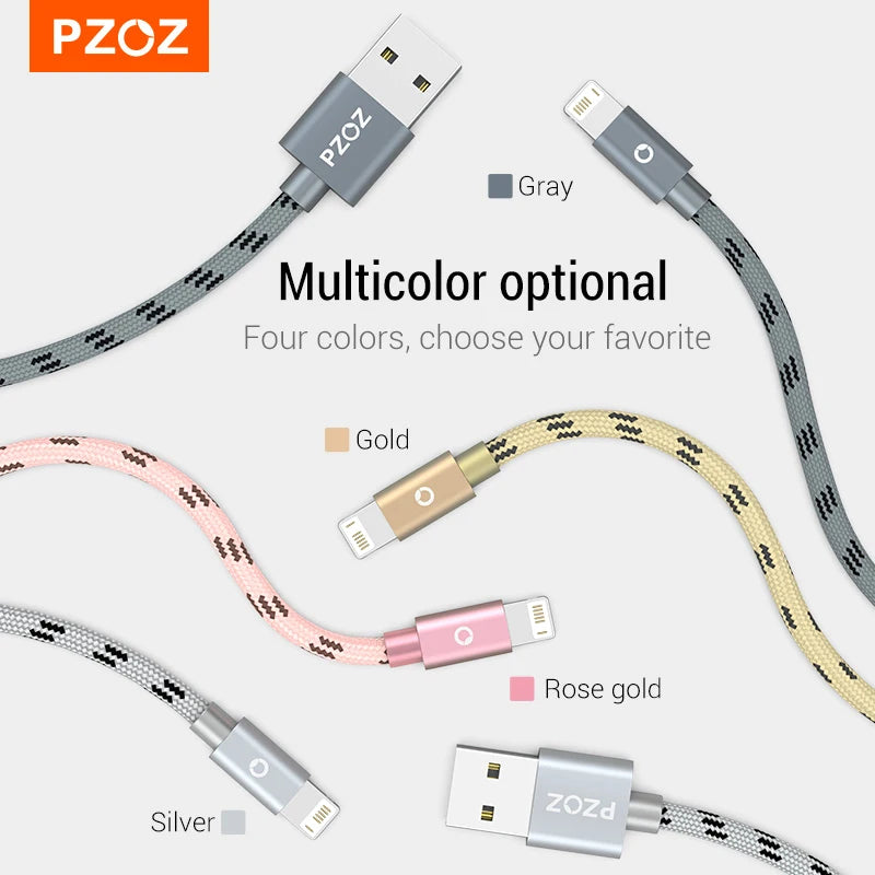 PZOZ Usb Cable For iphone cable 14 13 12 11 pro max Xs Xr X SE 8 7 6s plus ipad air mini fast charging cable For iphone charger SPINGHAR