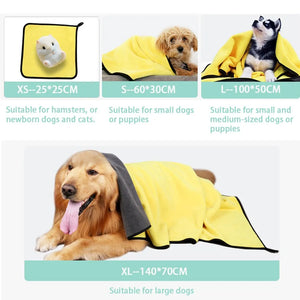 Quick Drying Dog And Cat Towels Soft Fiber Towels Absorbent Bath Towel Pet Bathrobe Convenient Cleaning Towel Pet Supplies SPINGHAR