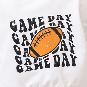 Autumn & Winter Baby Boy Children Clothes Letter ‘Game Day’ Printed Rugby Long Sleeved T-Shirt - SPINGHAR