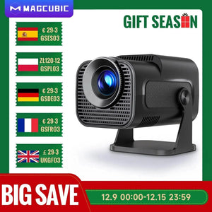 Magcubic HY320 Mini Newly Native 720P Android 11 4K Projector 300ANSI Wifi6 BT5.0 Cinema Outdoor Portable 180° Rotable Projector SPINGHAR