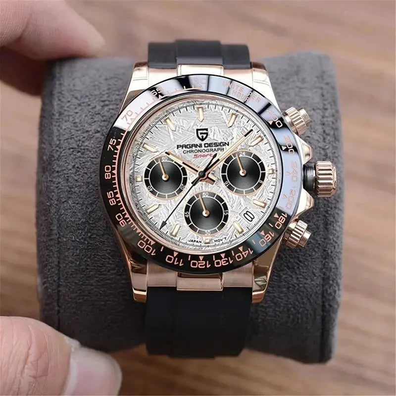 40mm New V2 PAGANI DESIGN Men's Quartz Watches Sapphire Retro Chronograph Stainless Steel Waterproof Watch Men Relogio Masculino - SPINGHAR