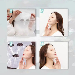 100Pcs Face Plastic Film Full Face Cleaner Mask Neck Stickers Paper Disposable Transparent PE Masks Wrap Facial Beauty Skin Care - SPINGHAR