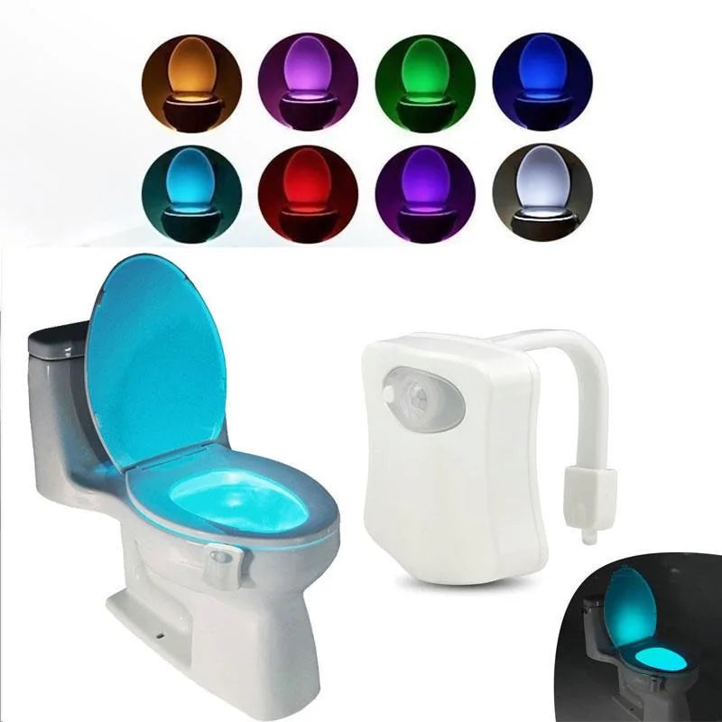 8/16 Colors Toilet Light LED Human Motion Sensor Automatic Light Sense Motion Activated Night Light Bathroom Accessories SPINGHAR