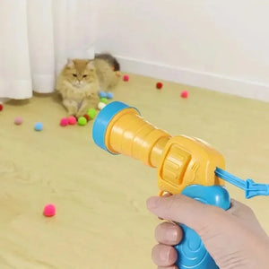 "Cat Plush Toy Launcher – Silent Interactive Mini Gun with Balls" SPINGHAR