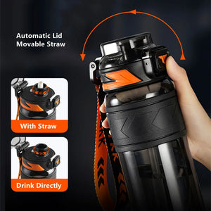 1000ml/1500ml High Quality Tritan Material Water Bottle With Straw Portable Durable Gym Fitness Outdoor Sport Drinking Bottle SPINGHAR