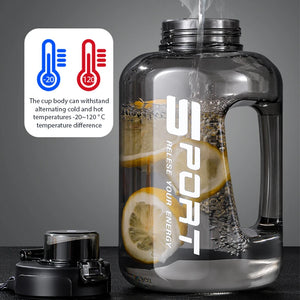 1.2L/1.7L/2.5L Large-Capacity Netflix Straw Pot Belly Cup Sports Water Bottle Ton Ton Bucket Students Portable Plastic Space Cup SPINGHAR