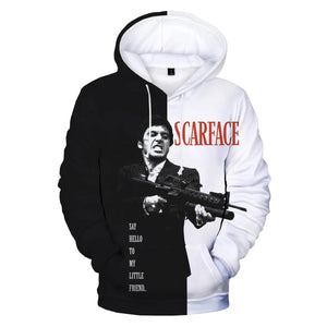 New Scarface 3D Printed Hoodies Fashion Movie Sweatshirt Tony Montana Men Women Harajuku Streetwear Oversized Hoodie Pullover SPINGHAR