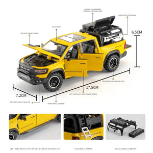 1:32 DODGE Mammoth 1000 TRX Alloy Pickup Car Model Diecast Metal Off-road Vehicle Model Sound and Light Simulation Kids Toy Gift - SPINGHAR