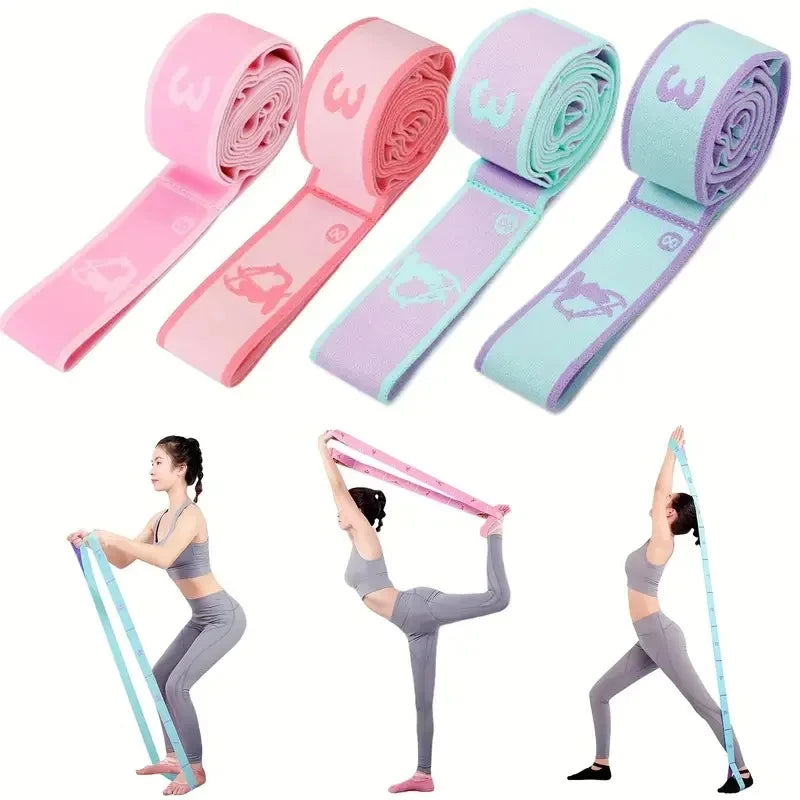 Resistance Band Yoga Auxiliary Stretching Belt Adult Latin Training Elastic Bands Beginner Pilates Dance Loop Fitness Tension SPINGHAR