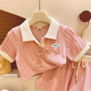 Baby Girls Clothes Set Kids Cute Sweet Casual Short Sleeve Top Pant Outfit Sets Summer Children Comforts Sportswear 2-10Years SPINGHAR