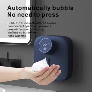 USB Rechargeable Multifunctional Wall Mounted Automatic Soap Dispenser Infrared Sensor LED Digital Display Foam Soap Dispenser SPINGHAR