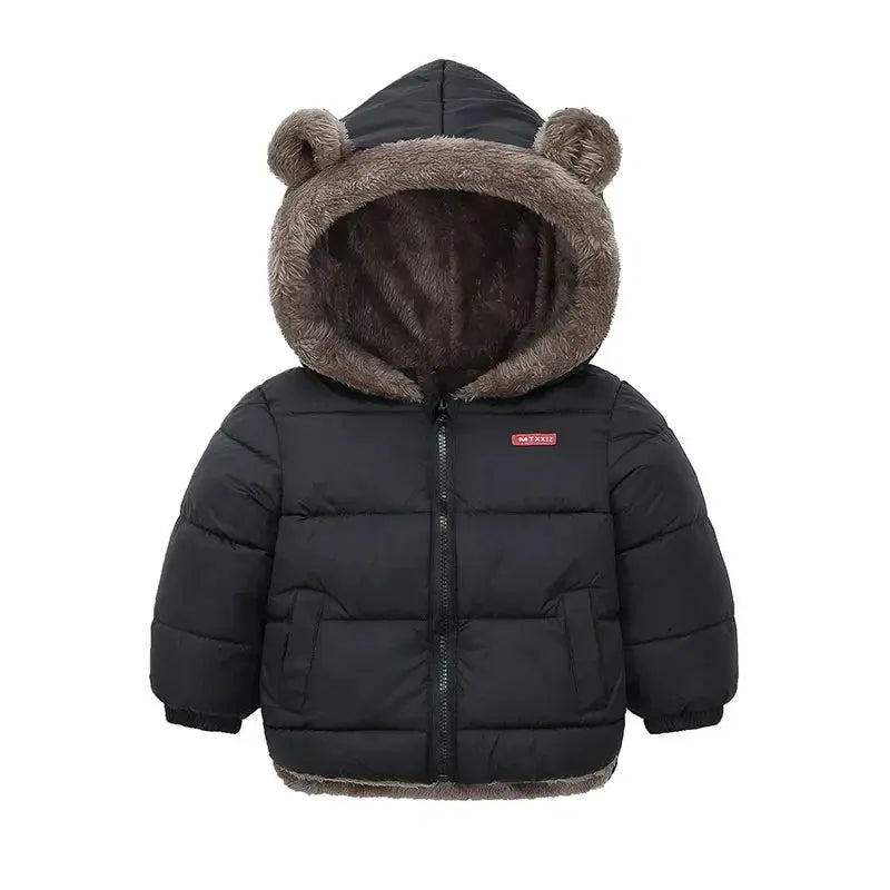 Baby Boys Girls Jacket Hooded Cotton Outerwear Children's Thick Fleece Coat Cashmere Padded Jackets Winter Boys Girls Warm Coats - SPINGHAR