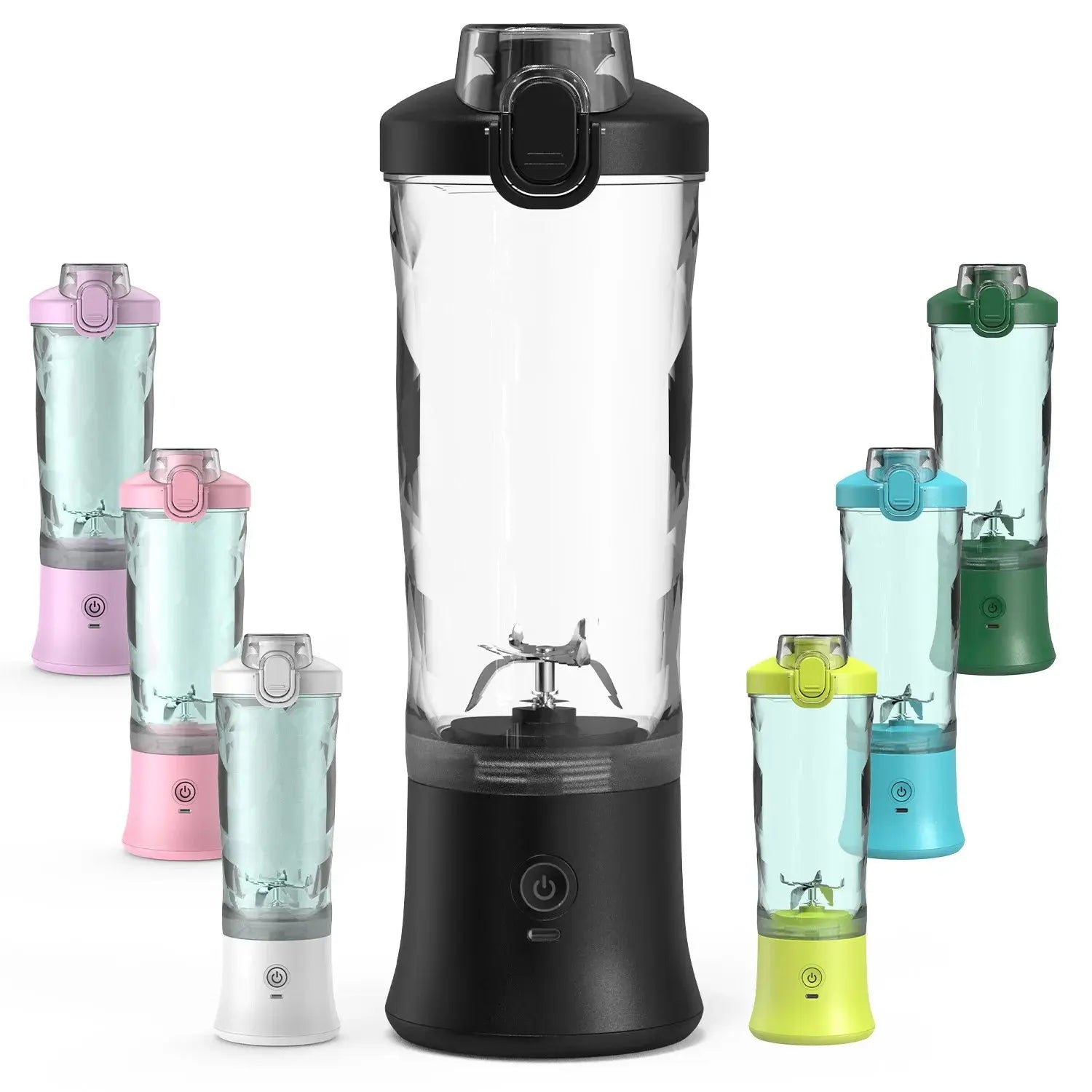 New Portable Blender 600ML Electric Juicer Fruit Mixers 4000mAh USB Rechargeable Smoothie Mini Blender Personal Juicer colorful - SPINGHAR