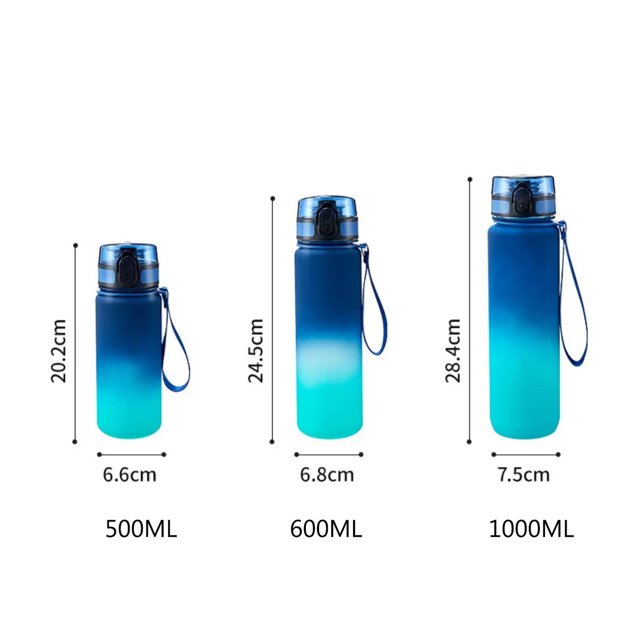 1 Liter Sports Water Bottle Large Capacity  Men Women Summer Portable Plastic Bottle for Outdoor Travel Fitness Drinkware SPINGHAR