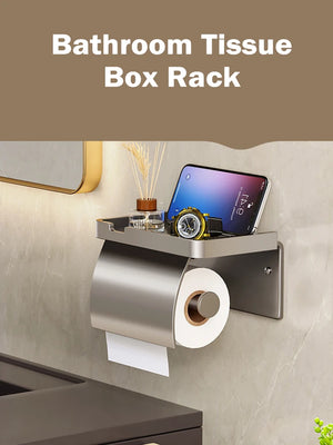 Bathroom Tissue Box Rack Tissue Paper Rack Phone Storage Shelf Wipes Dispenser Bathroom Toilet Wall Aromatherapy Paper Tray SPINGHAR