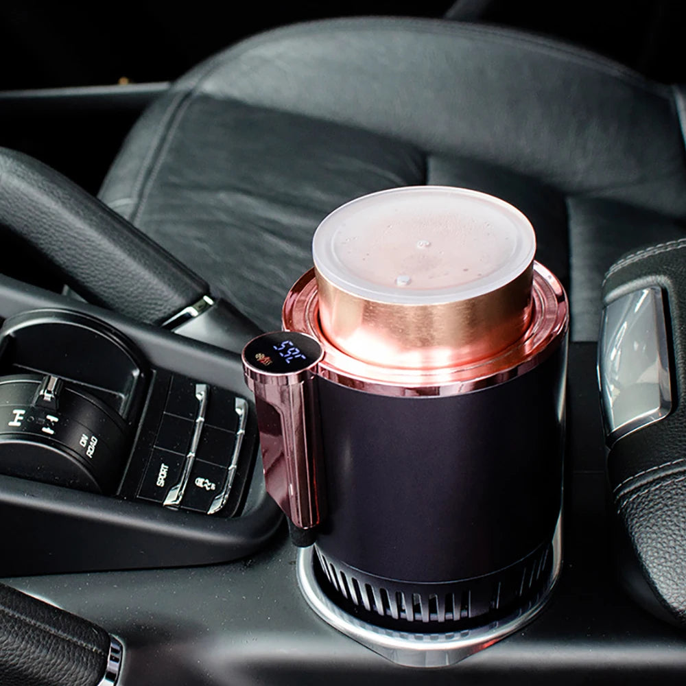 Car Cold Hot Cup Touch Screen Beverage Can Smart Digital Display Car Cup Holder Cooler Heater Home Camping Travel Car Cup Holder SPINGHAR