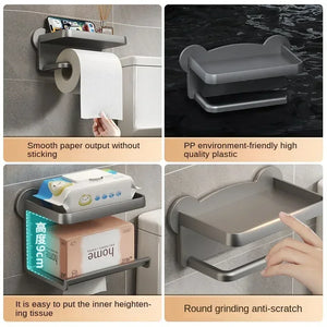 Hot Toilet Paper Holder Stand Wall-Mounted Toilet Paper Dispenser Kitchen Bathroom Storage Rack For Tissue Box Shelf Phone Holde SPINGHAR