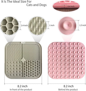 Poursweet Dog Lick Mat with Suction Cups Slow Feeders Licking Pet Anxiety Relief Cat Training for Food, Yogurt, Peanut Butter SPINGHAR