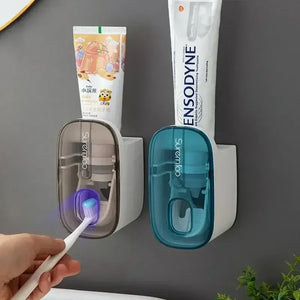 1 PCS Automatic Toothpaste Dispenser Bathroom Accessories Wall Mount Lazy Toothpaste Squeezer Toothbrush Holder SPINGHAR