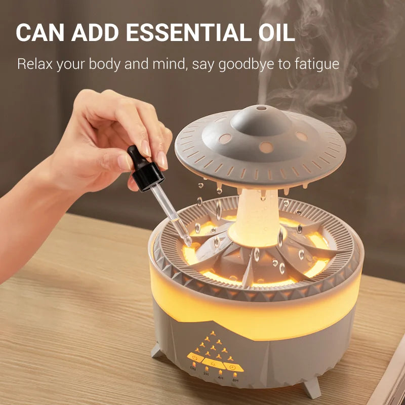 2023 Rain Cloud Humidifier Water Drip with Remote Raindrop Humidifier Rain Cloud Diffuser Mushroon Air Humidifier with Rain Lamp SPINGHAR