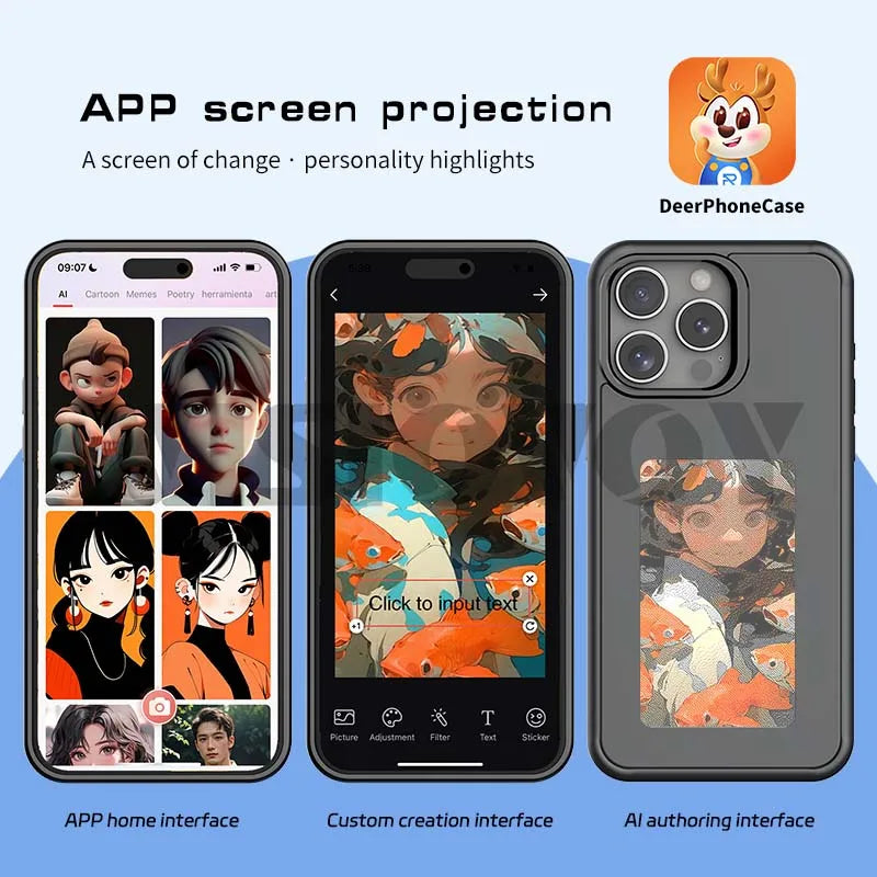 New Trendy Phone Cases That Supports DIY Photo Transfer Via NFC Phone Cases for IPhone 15 14 13 Pro Max Battery Free Phone Funda SPINGHAR