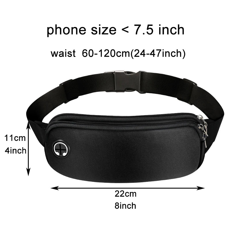 Sports Fanny Pack Women Belt Bag Men Running Waist Bag Phone Black Gym Bags Running Accessories SPINGHAR