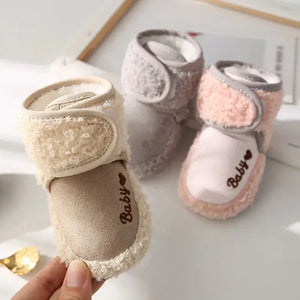 Baby Socks Winter Baby Boy Girl Booties Fluff Soft Toddler Shoes First Walkers Anti-slip Warm Newborn Infant Crib Shoes - SPINGHAR