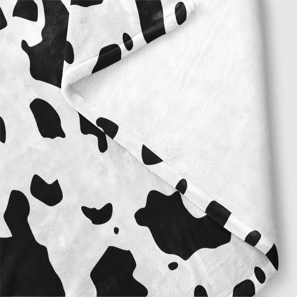 Cow Pattern Double-Sided Flannel Blanket - Soft Office Nap & Air Conditioning Blanket for Living Room & Sofa SPINGHAR