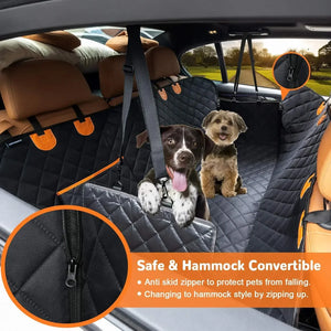 Back Seat Extender for Dogs Dog Car Seat Cover with Hard Bottom Dog Car Seat Bed Waterproof Dog Hammock for Car Pet Backseat SPINGHAR