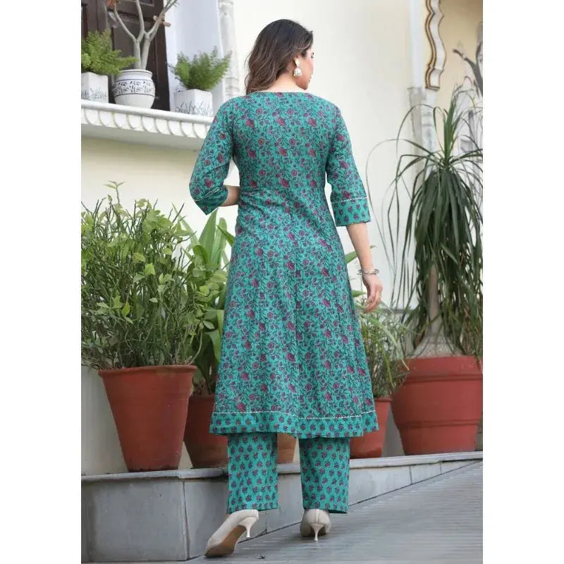 Salwar Kameez Pakistani Indian Wedding Wear Cotton Fabric Printed Anarkali Dress - SPINGHAR