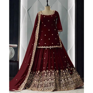 Indian Bridal Lehenga Choli - Mirror Work Bollywood Designer for Eid & Parties - SPINGHAR