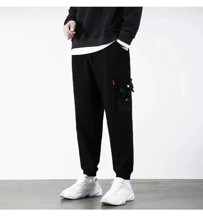 Trendy Solid Color Men's Cargo Pants - Loose Casual Multi Pocket Work Pants - SPINGHAR