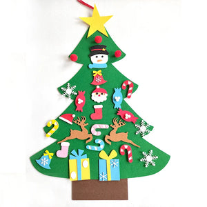 DIY Felt Christmas Tree Christmas Decoration for Home Navidad 2022 New Year Christmas Ornaments Santa Claus Xmas Kids Gifts SPINGHAR