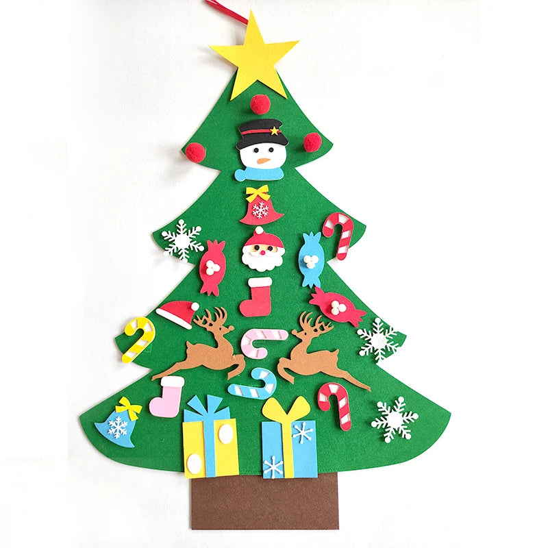 DIY Felt Christmas Tree Christmas Decoration for Home Navidad 2022 New Year Christmas Ornaments Santa Claus Xmas Kids Gifts SPINGHAR