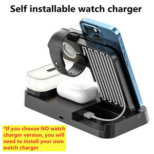 30W 3 In 1 Wireless Charger Stand Pad Alarm Clock Night Light Fast Charging Station Dock for iPhone Samsung Galaxy Watch IWatch SPINGHAR