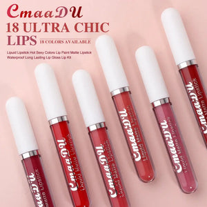 CmaaDu 18 Matte Mist Lip Glaze - Long-Lasting Waterproof Lip Gloss - SPINGHAR